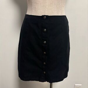 Forever 21 Black Mini Skirt with Button Detail